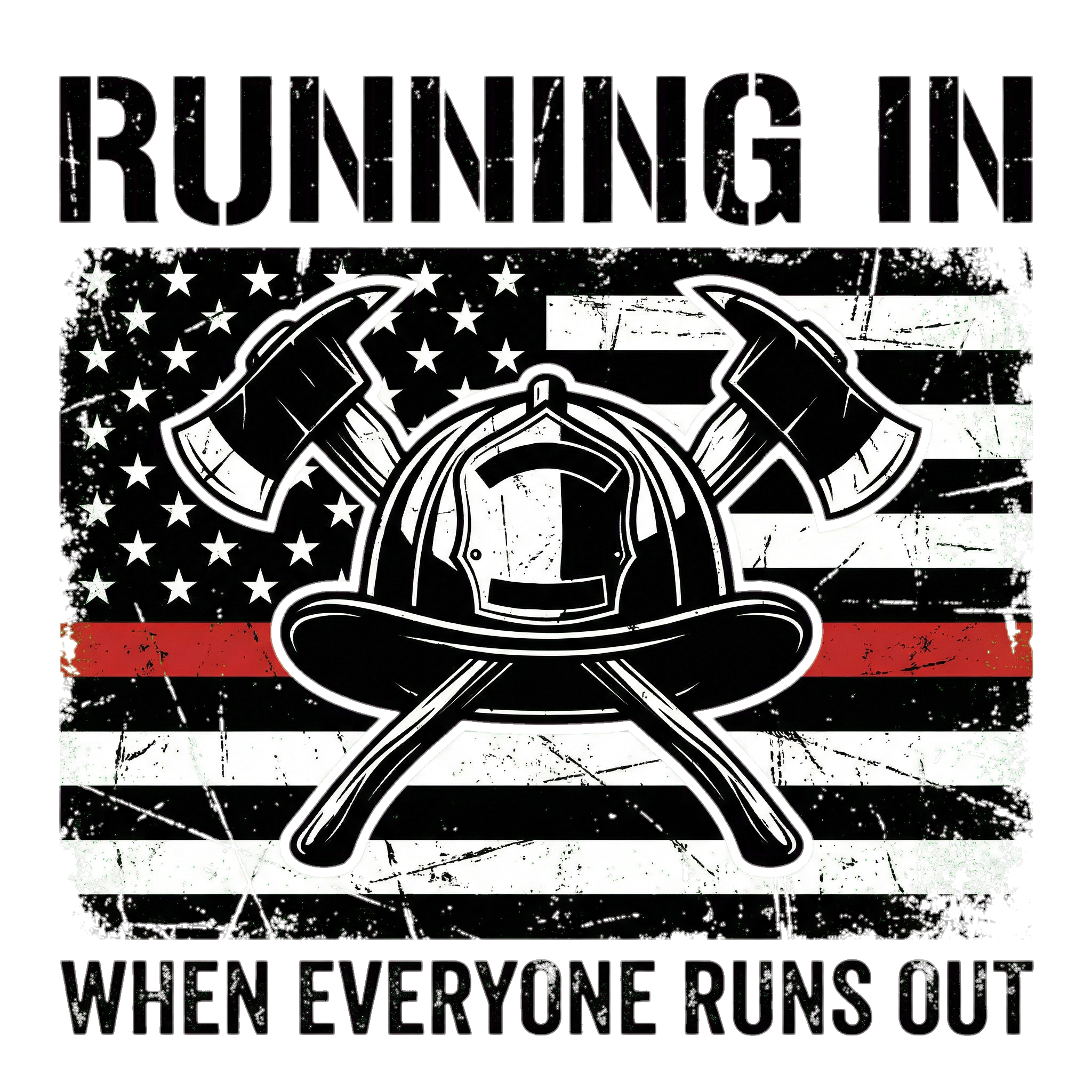 Running In Firefighter Shirt